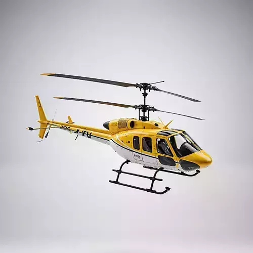 Yellow and White Utility Helicopter