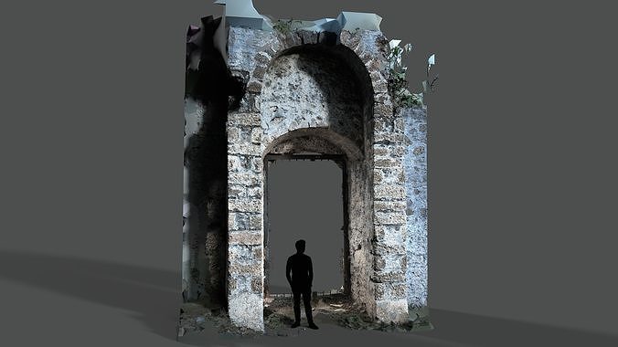 Abandoned House Ruined Part Scan - Church Gates 3D model