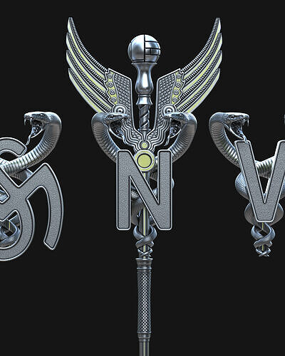 Caduceus - Medical Branches Insignia 3D print model