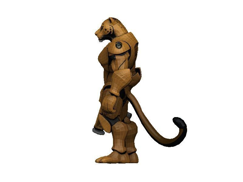 Leopard Cyborg Low-poly 3D model_2