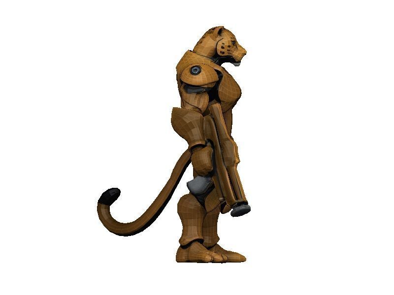 Leopard Cyborg Low-poly 3D model_1