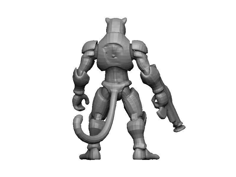 Leopard Cyborg Low-poly 3D model_5