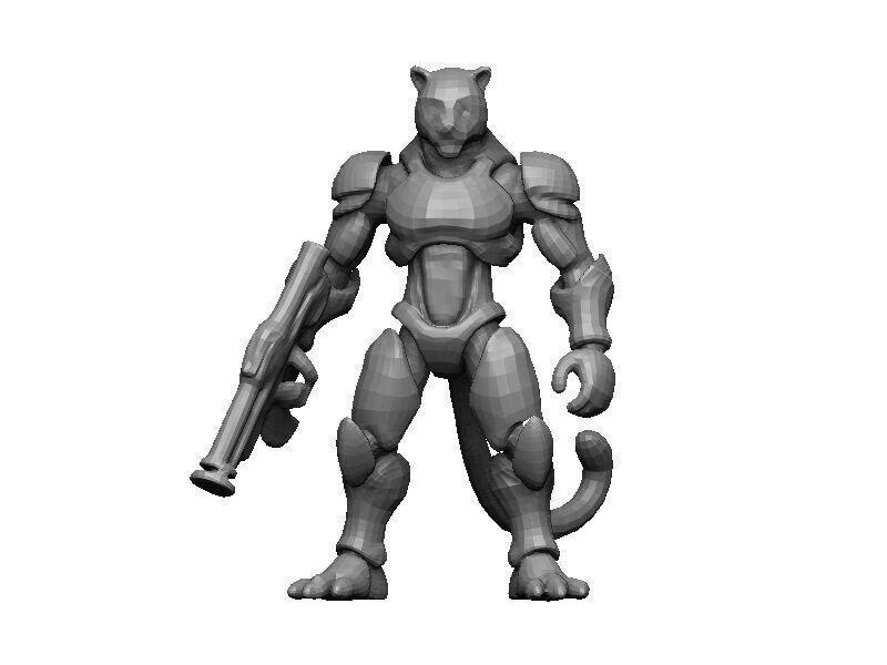 Leopard Cyborg Low-poly 3D model_4