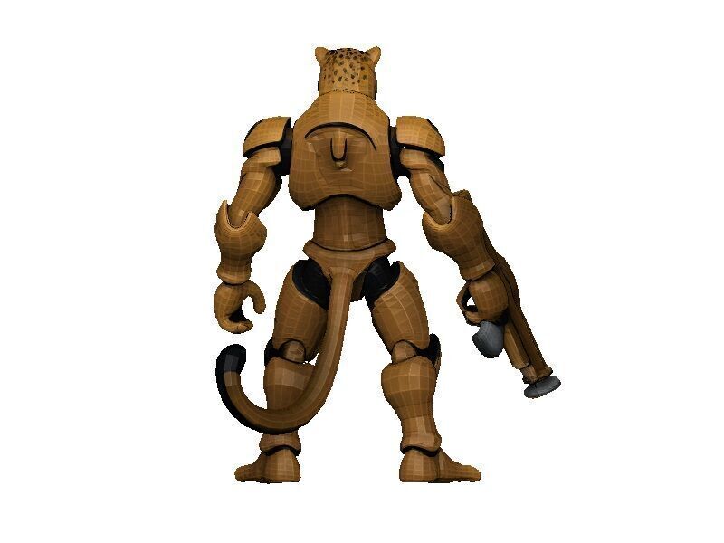 Leopard Cyborg Low-poly 3D model_3