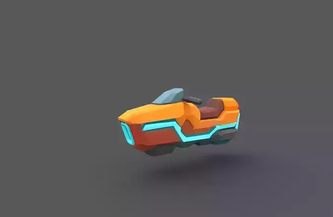 Futuristic Low-Poly Hoverbike  Stylized Sci-Fi Vehicle Free low-poly 3D model