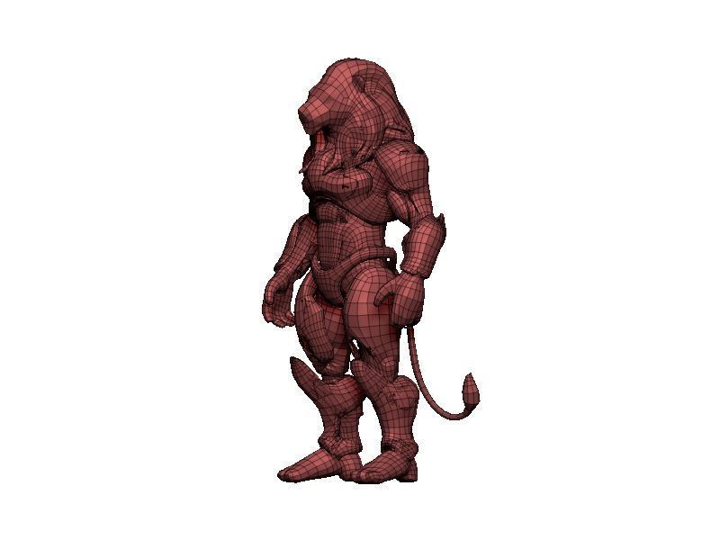 Lion Cyborg Low-poly 3D model_7