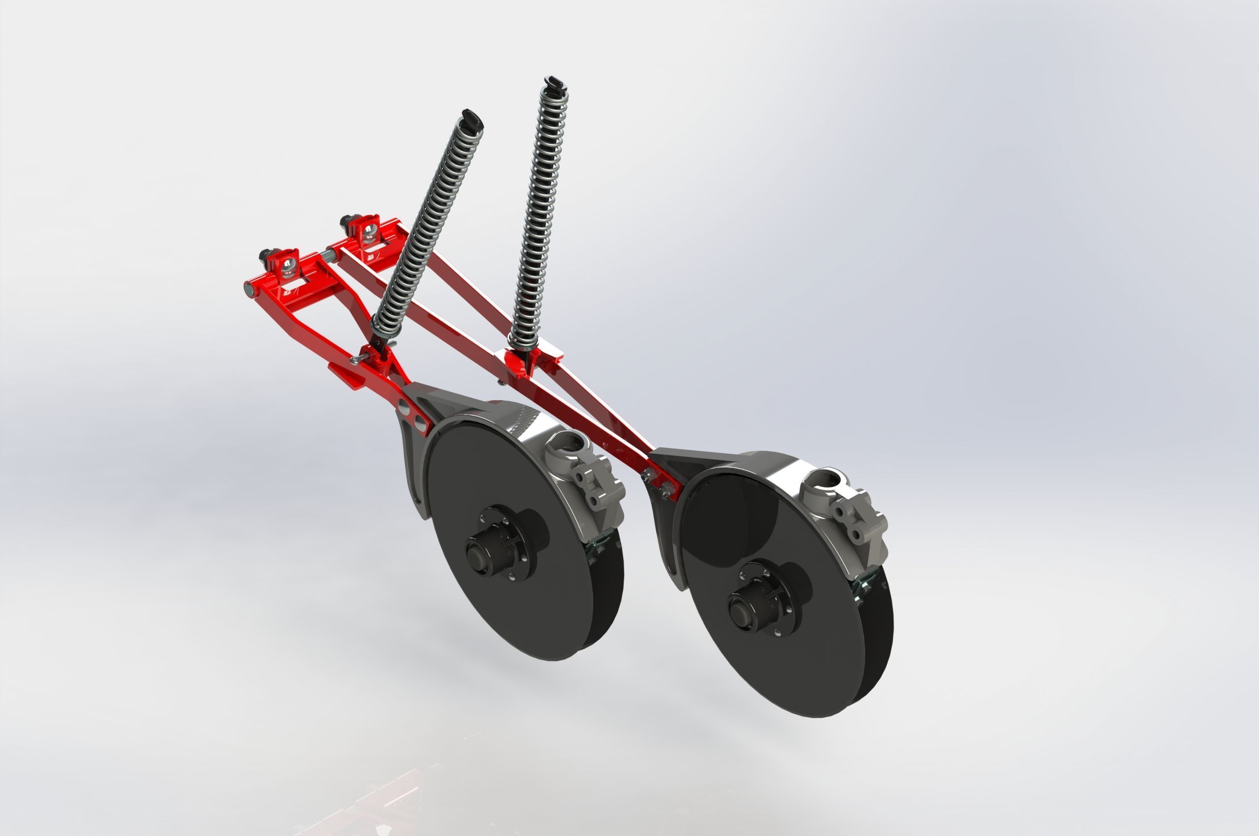 Coulter unit with linkage Low-poly 3D model_2