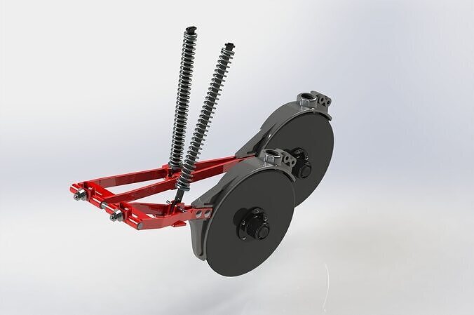 Coulter unit with linkage Low-poly 3D model