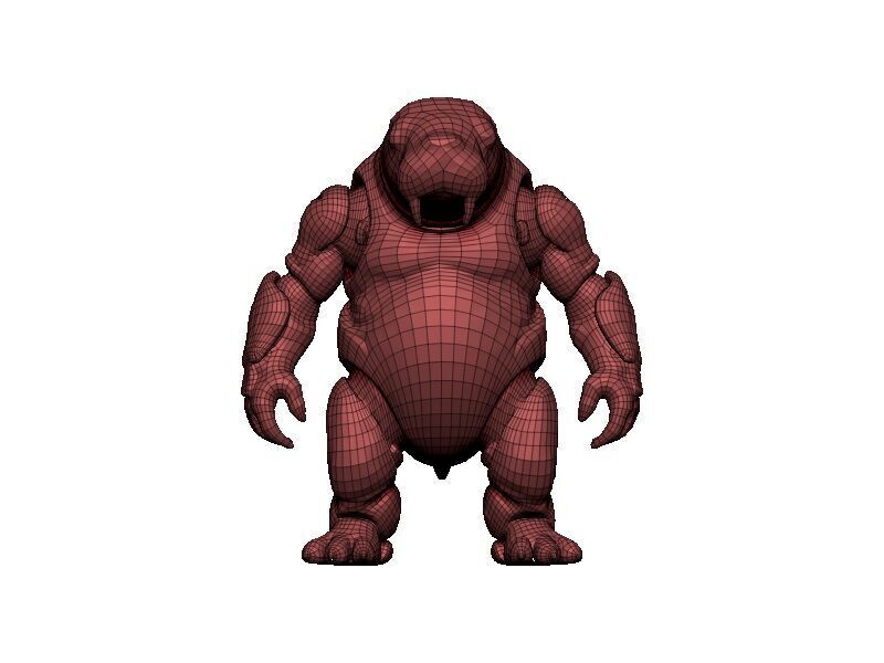 Manatee Cyborg Low-poly 3D model_7