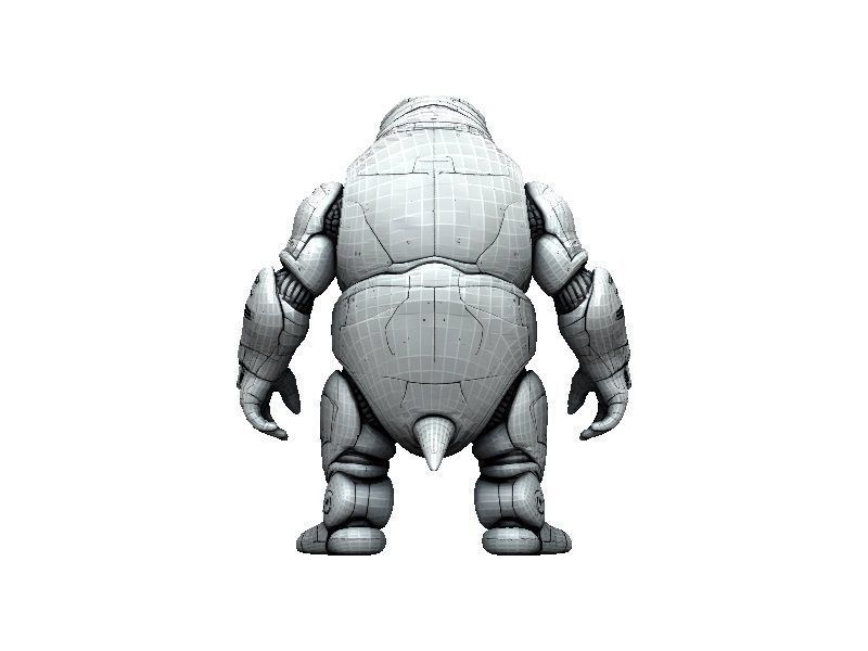 Manatee Cyborg Low-poly 3D model_2