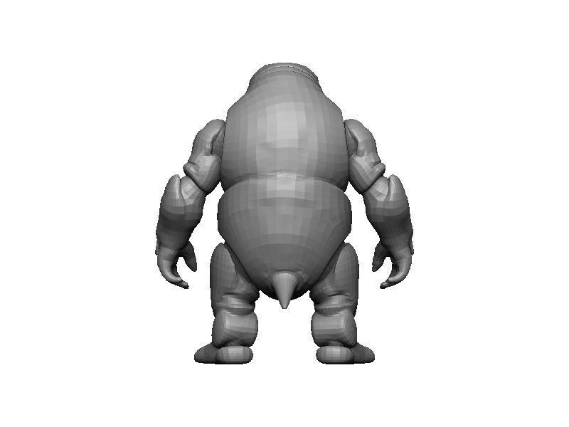 Manatee Cyborg Low-poly 3D model_6