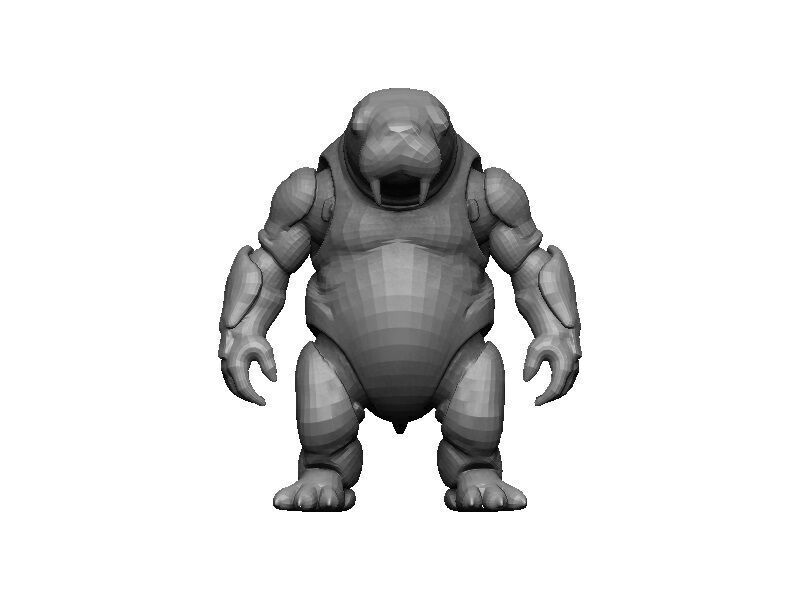 Manatee Cyborg Low-poly 3D model_5