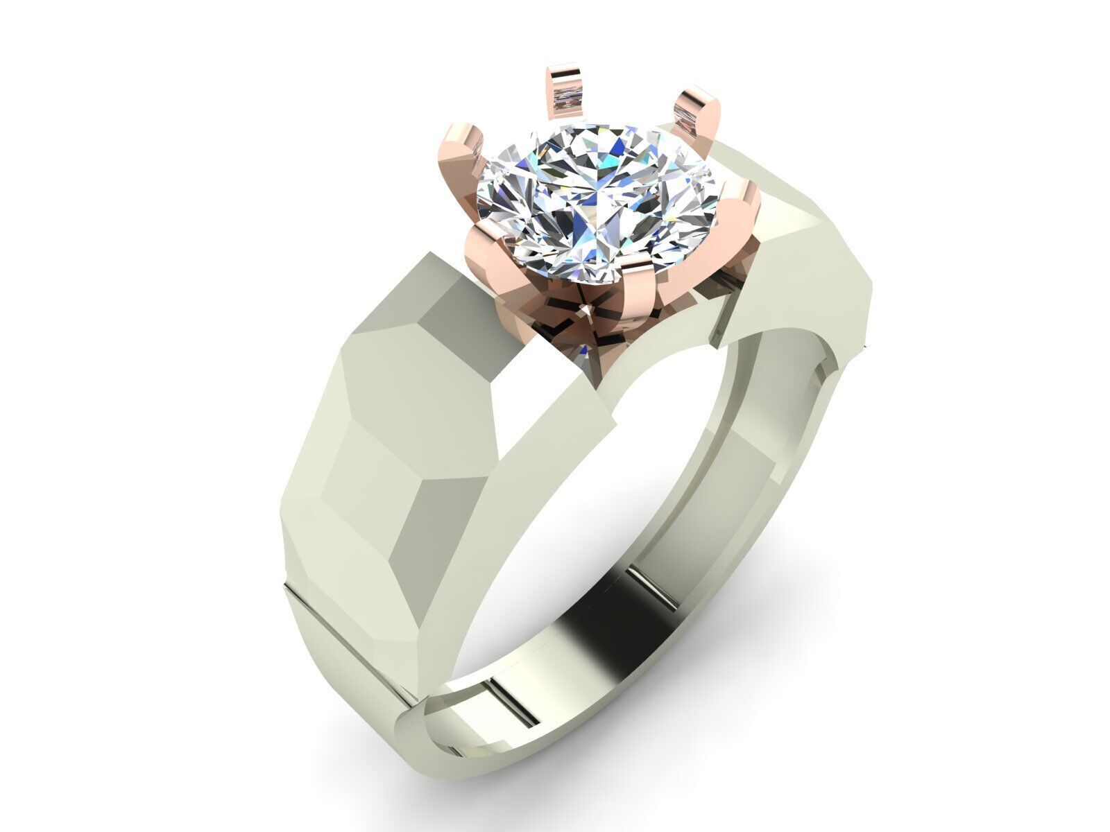 Geometric Solitaire Ring Collection 3D print model_13