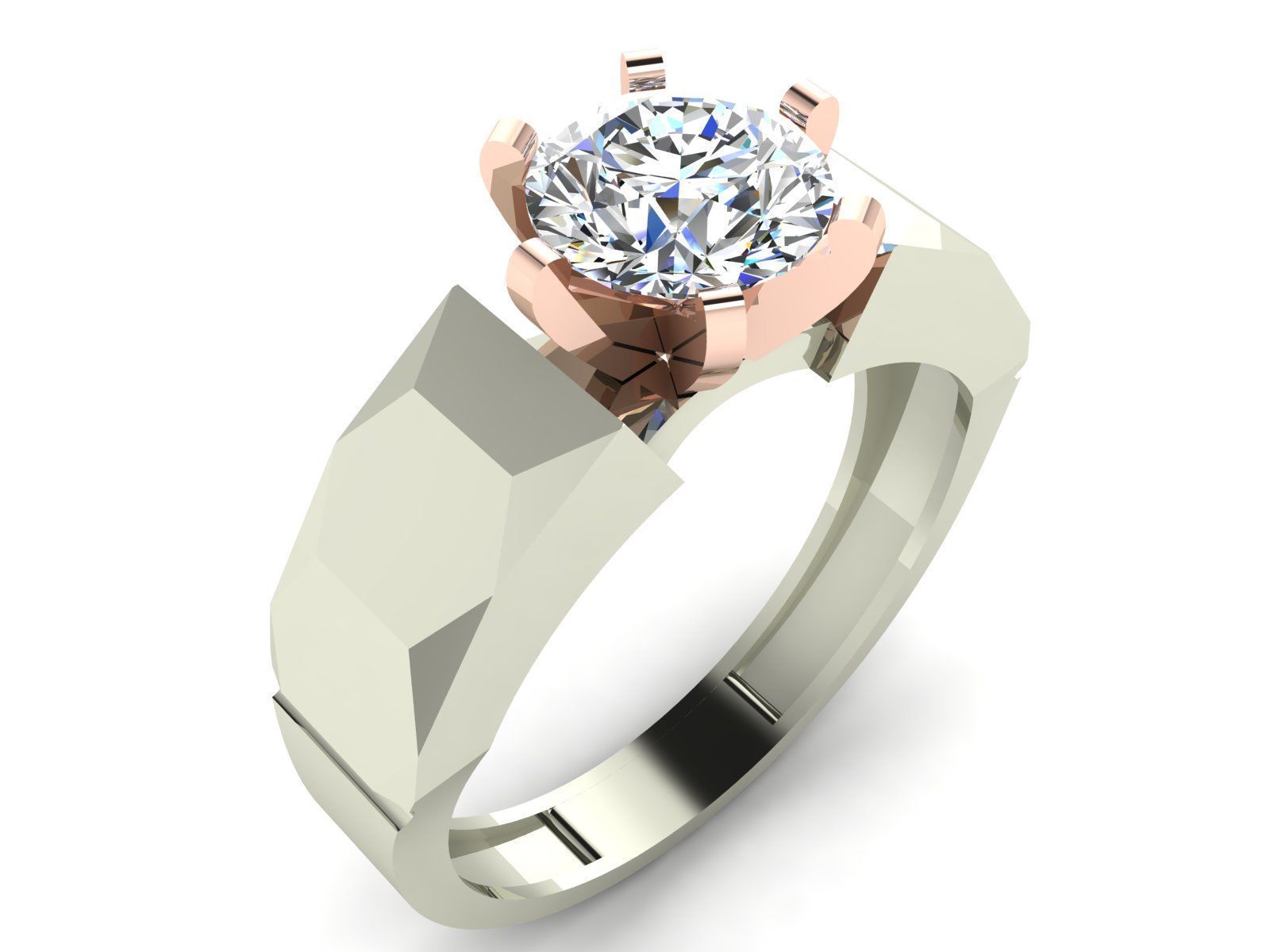 Geometric Solitaire Ring Collection 3D print model_15