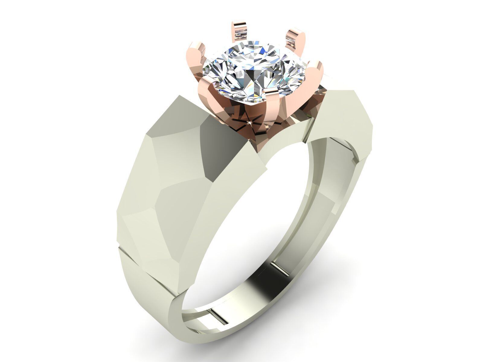 Geometric Solitaire Ring Collection 3D print model_12
