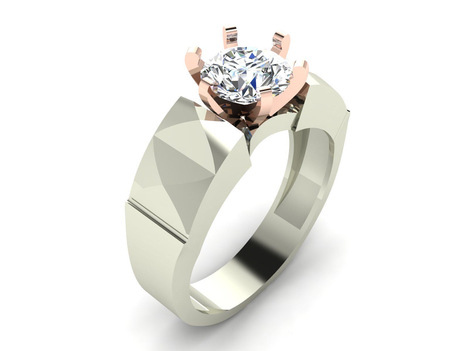 Geometric Solitaire Ring Collection 3D print model_11