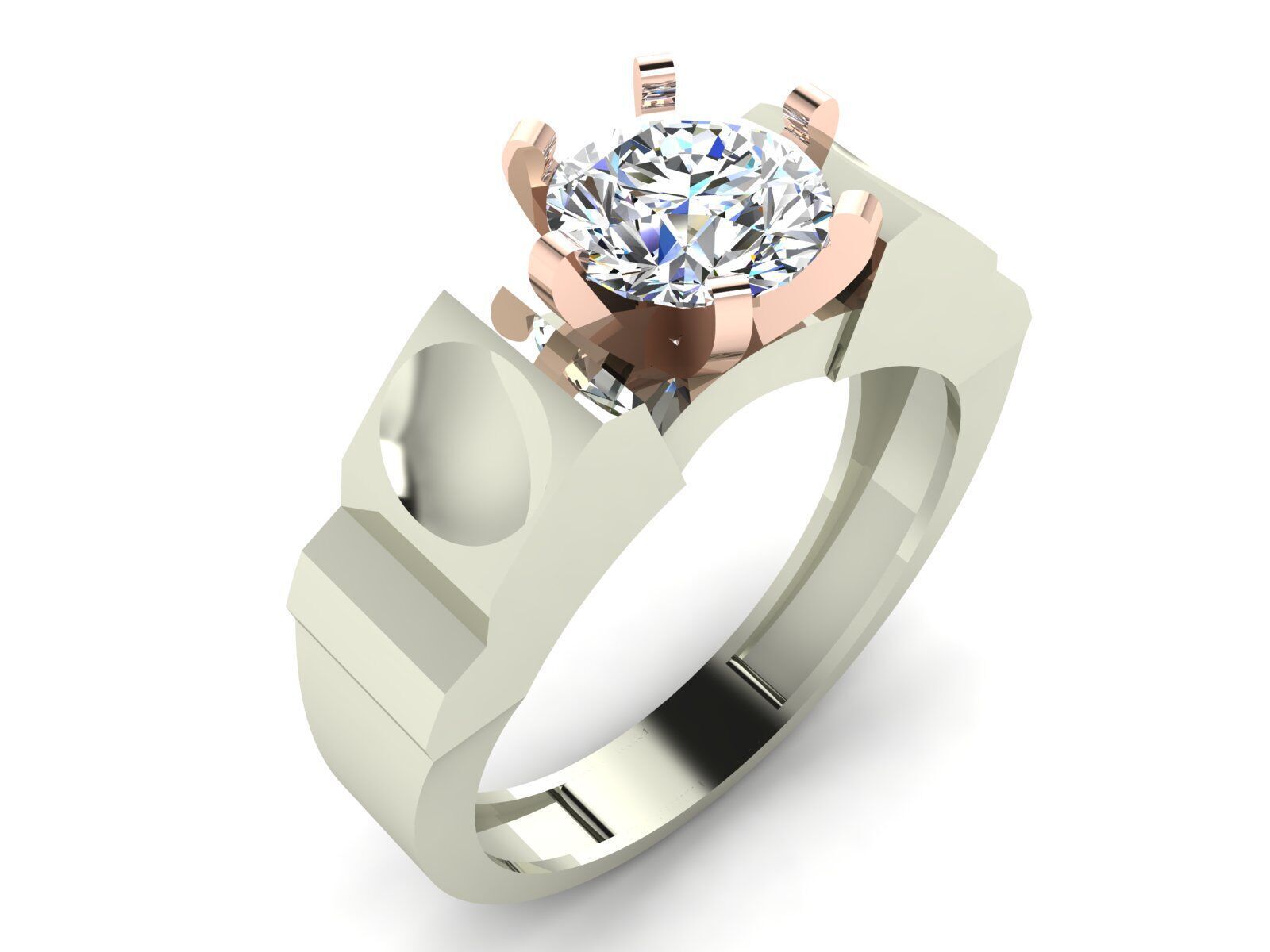 Geometric Solitaire Ring Collection 3D print model_14