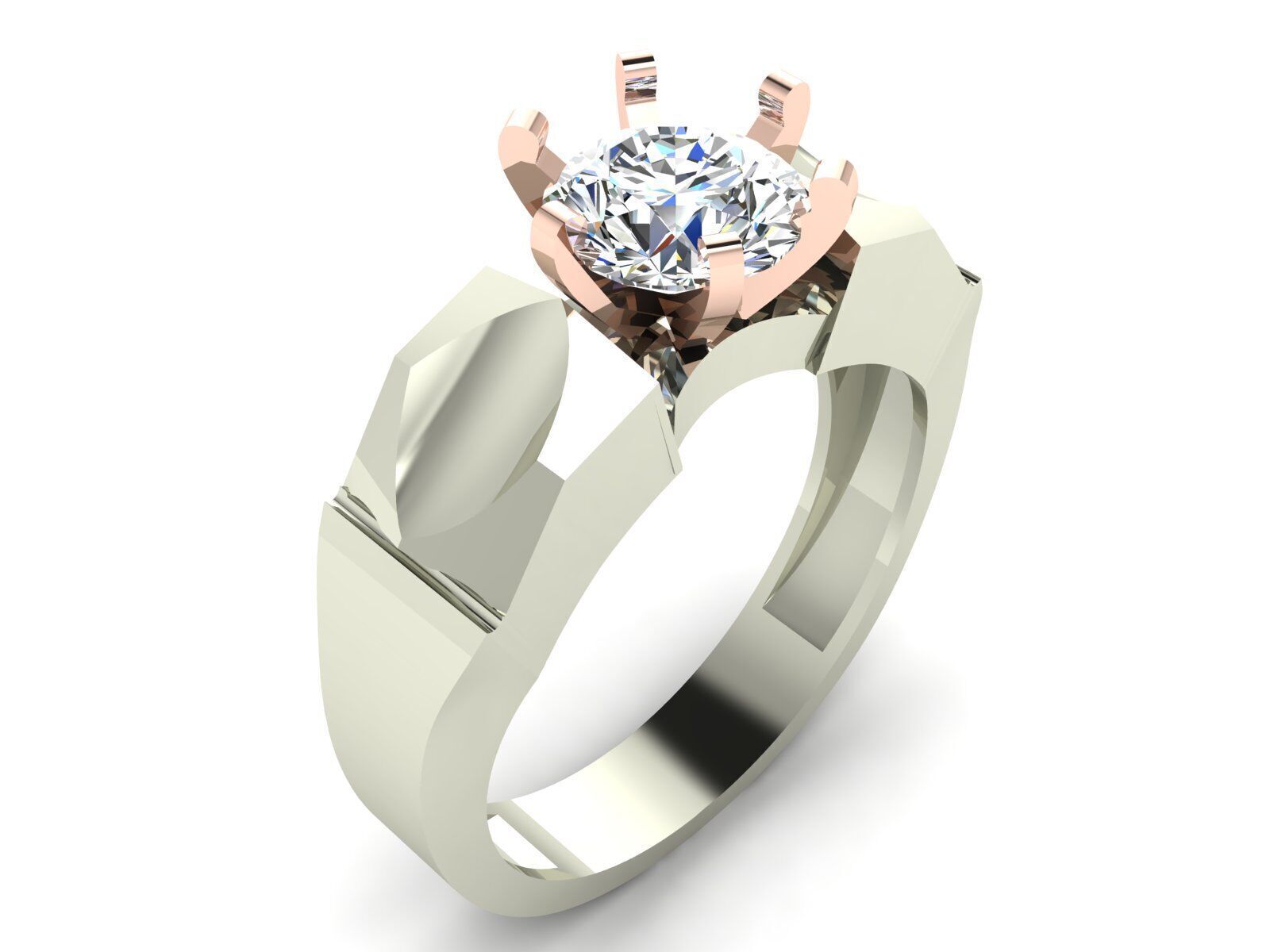Geometric Solitaire Ring Collection 3D print model_10