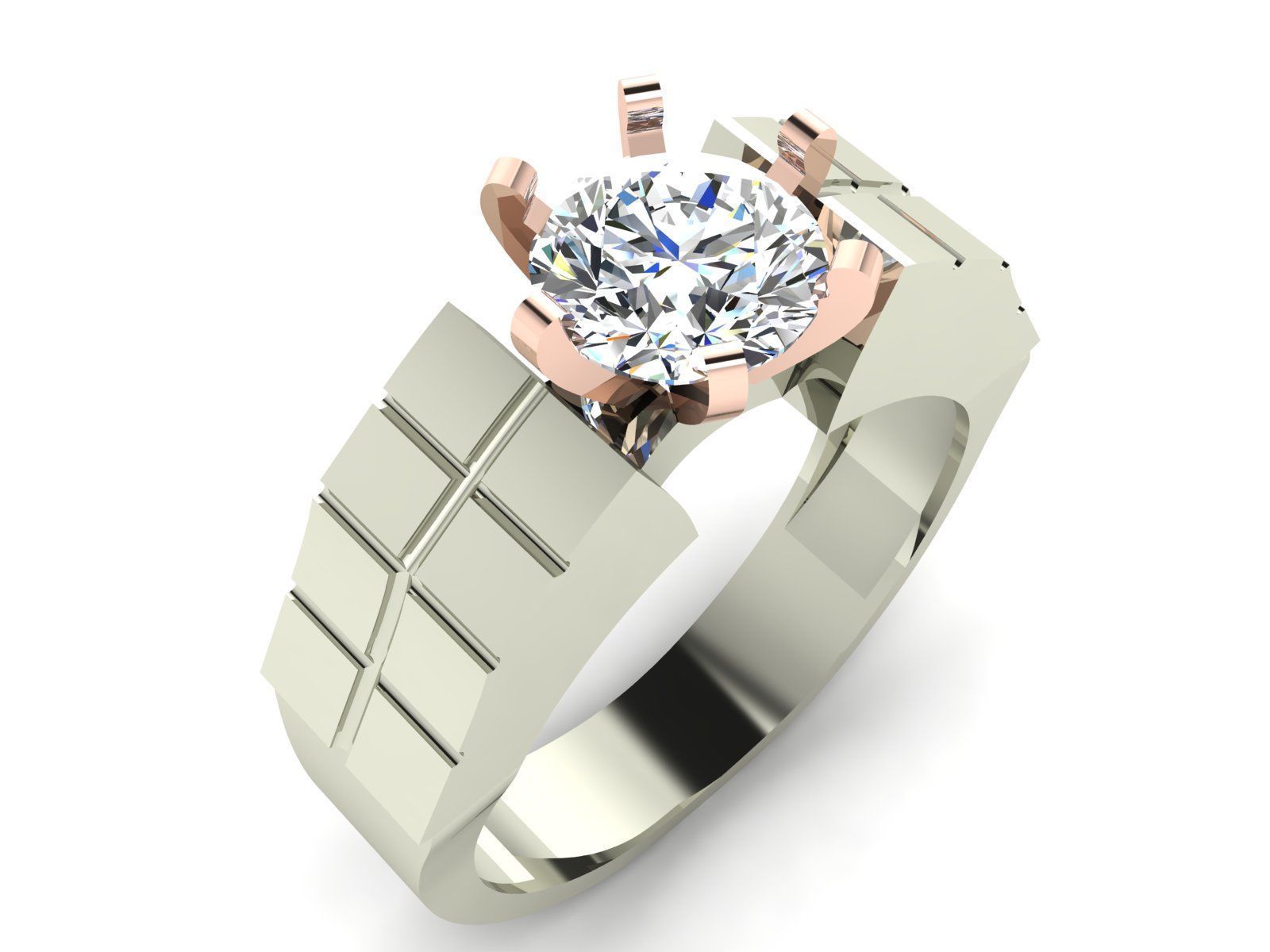 Geometric Solitaire Ring Collection 3D print model_2