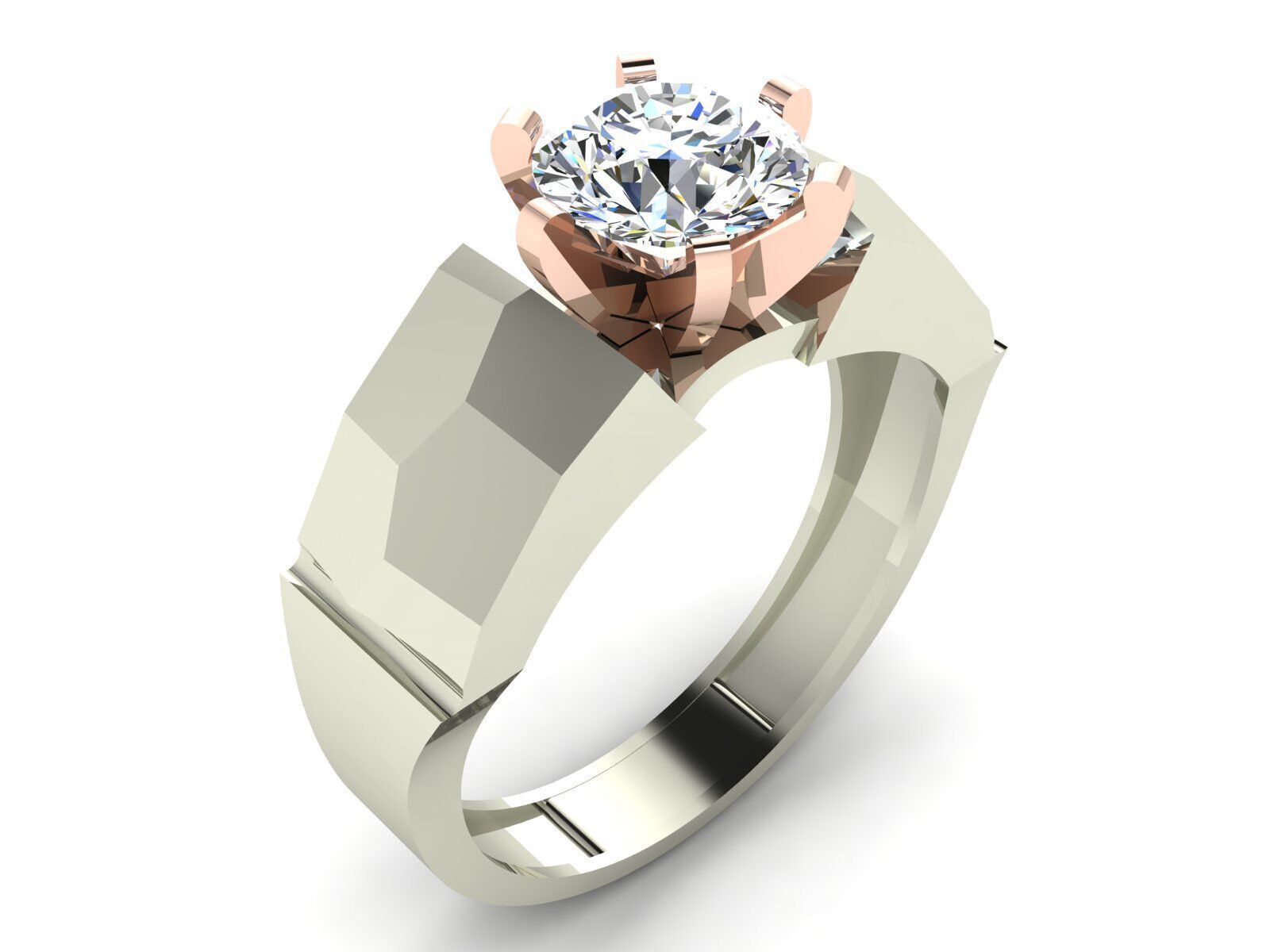 Geometric Solitaire Ring Collection 3D print model_5