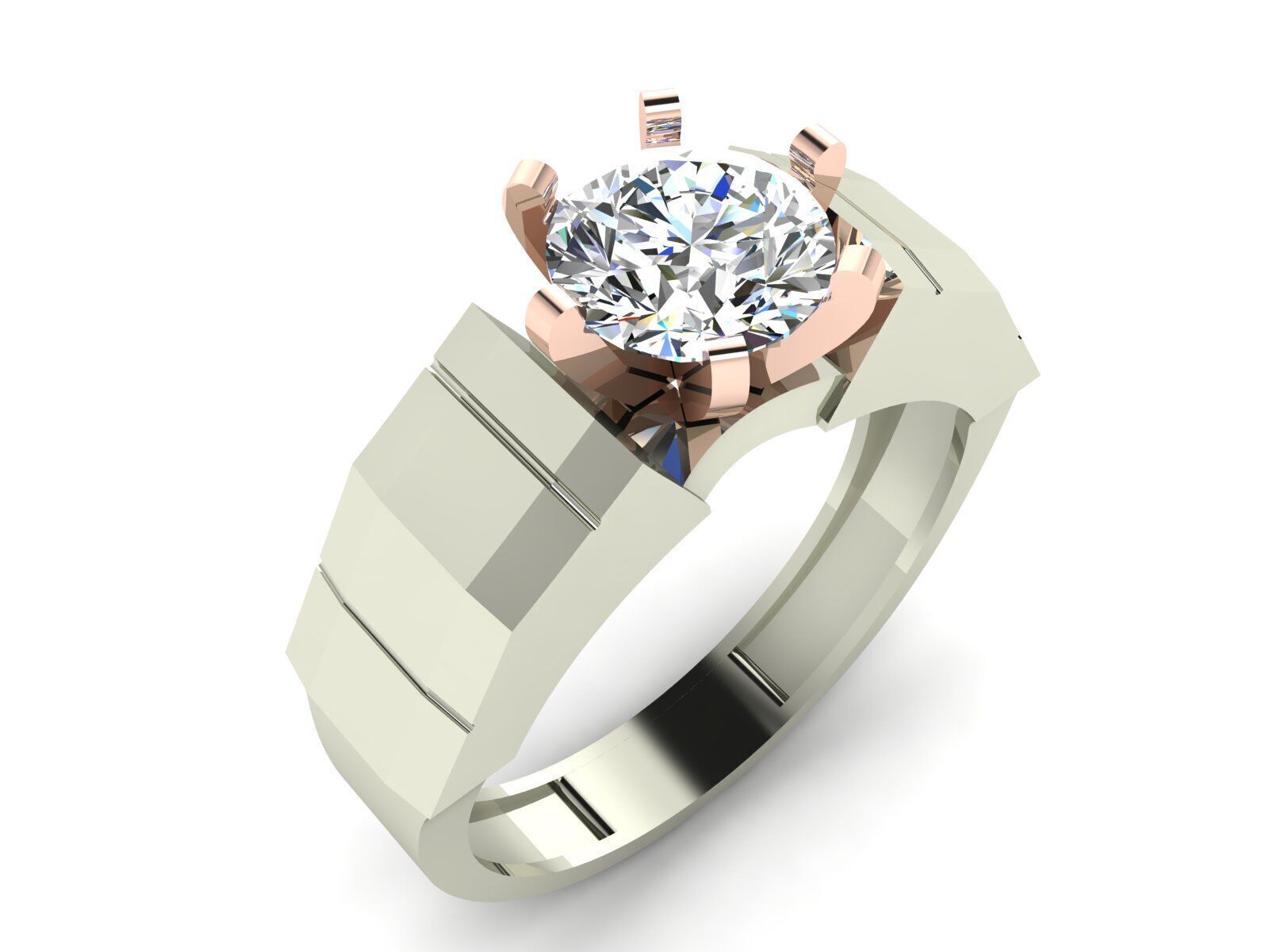 Geometric Solitaire Ring Collection 3D print model_6