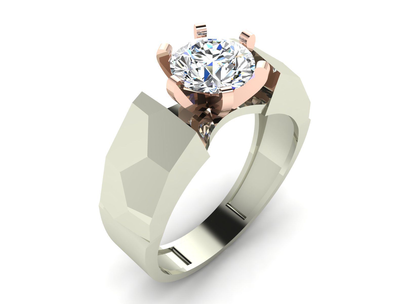 Geometric Solitaire Ring Collection 3D print model_9