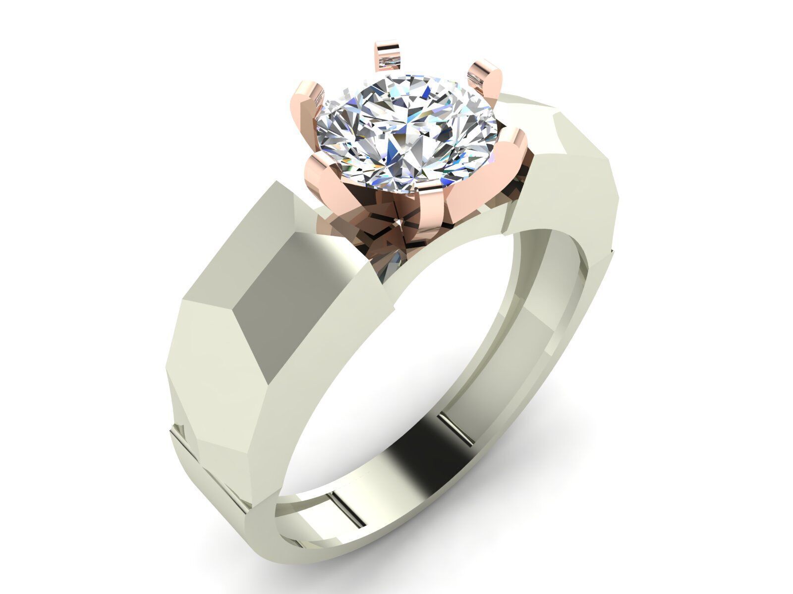 Geometric Solitaire Ring Collection 3D print model_3