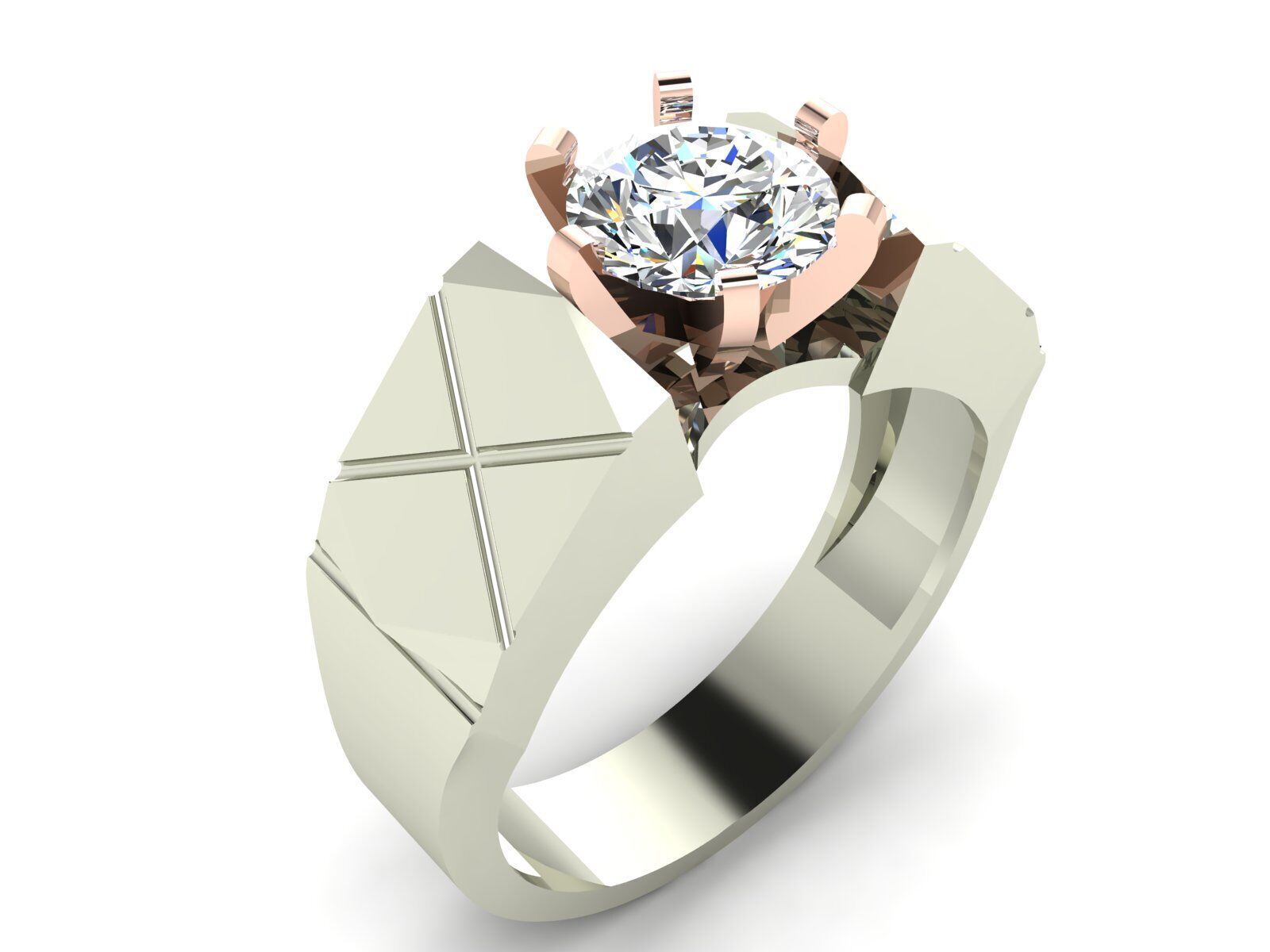 Geometric Solitaire Ring Collection 3D print model_8