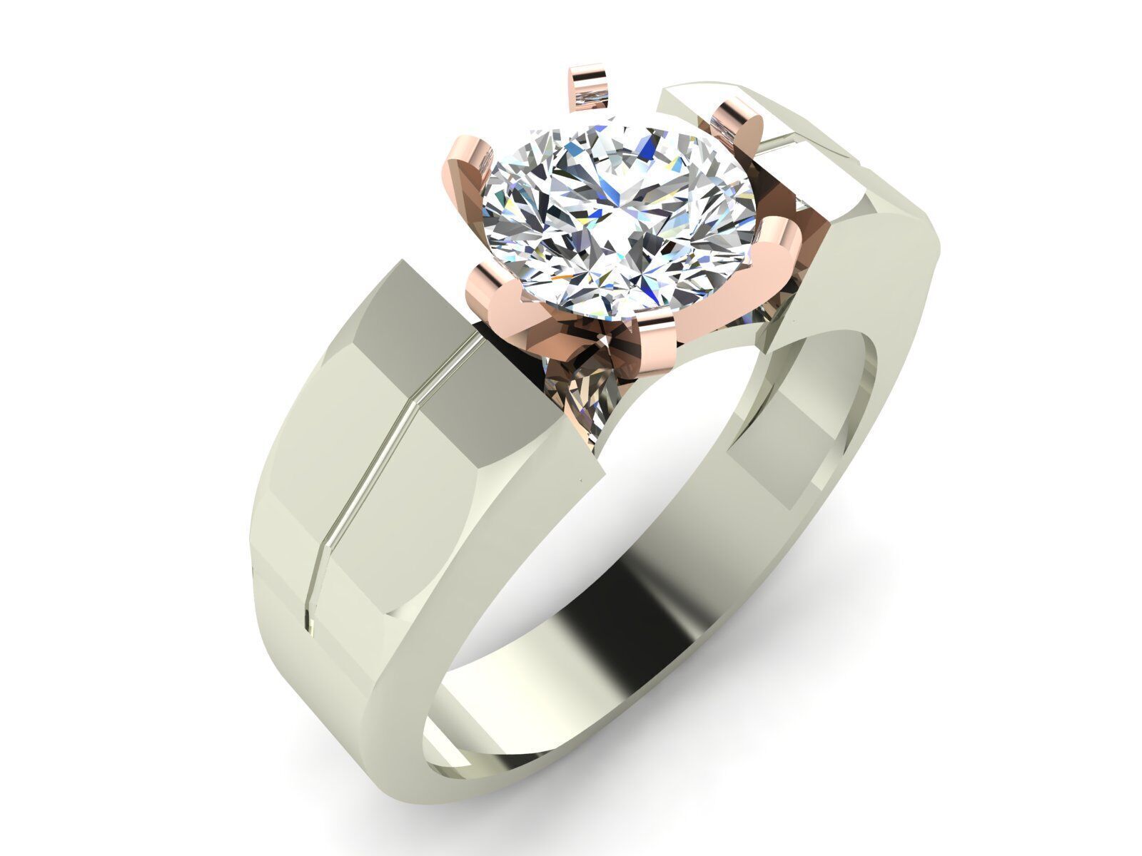 Geometric Solitaire Ring Collection 3D print model_16