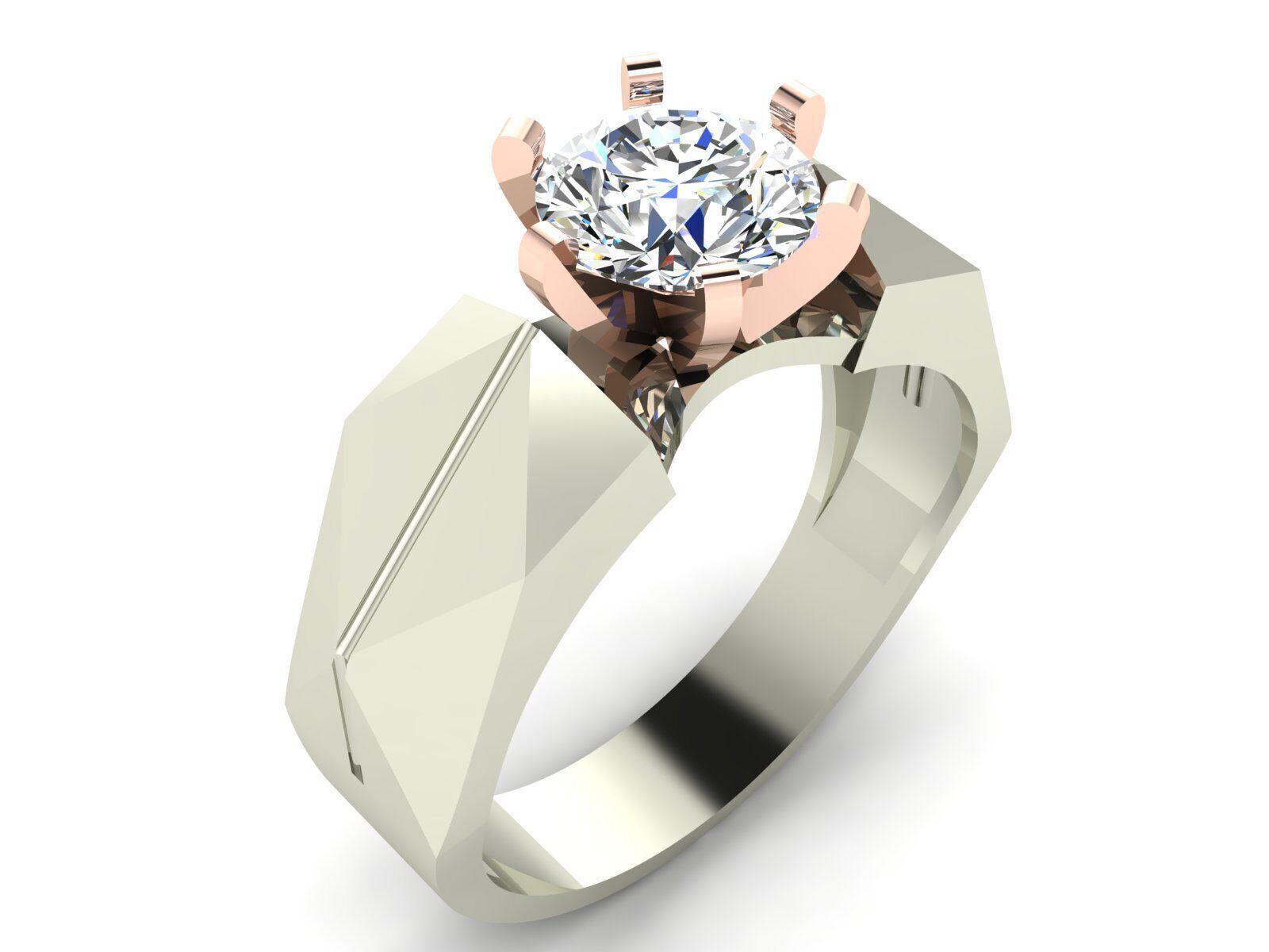 Geometric Solitaire Ring Collection 3D print model_1