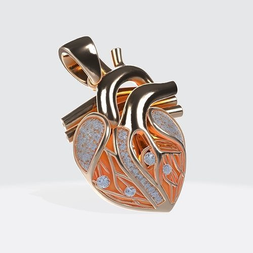 Human Heart Pendant 7 3D print model