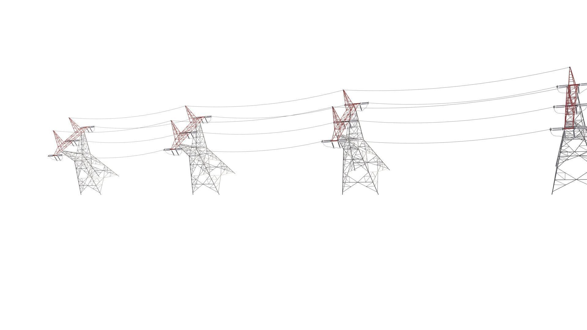Electric Transmission Tower 3D model_4