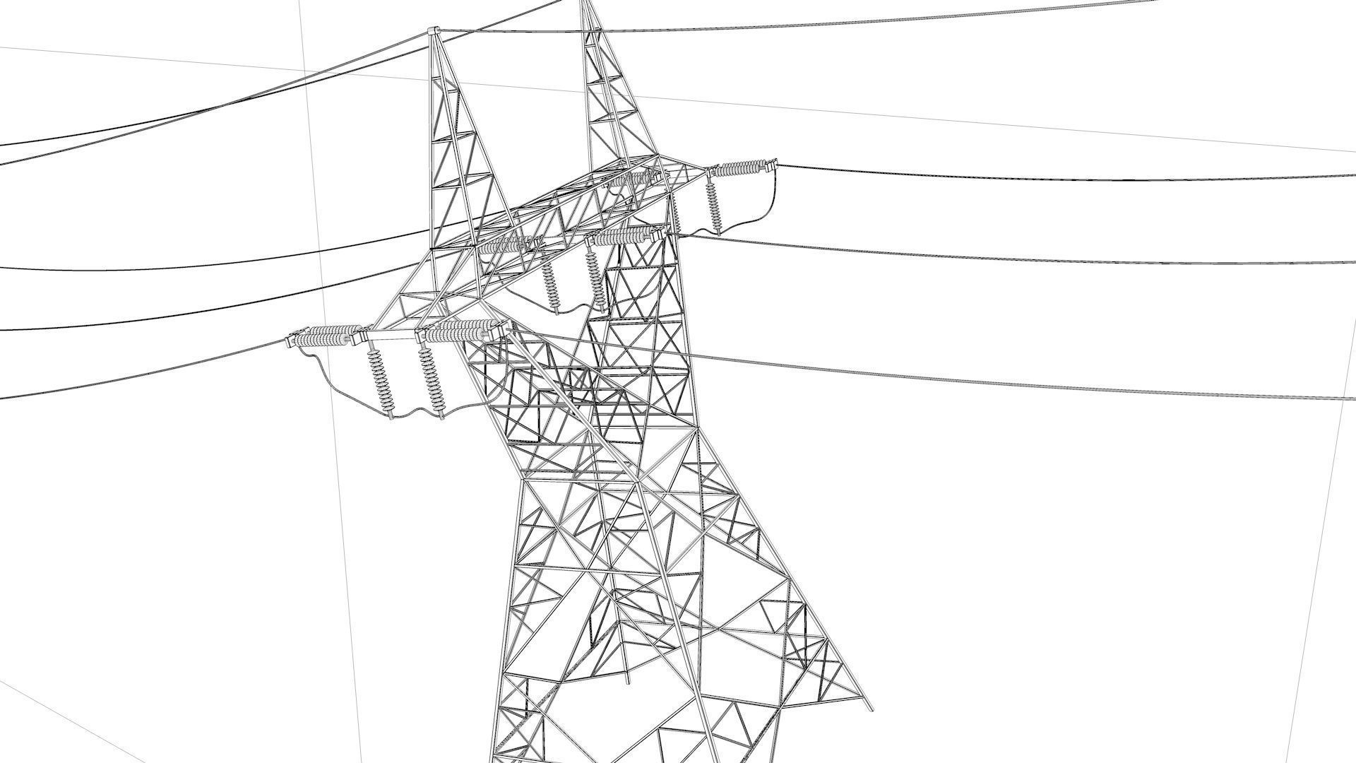 Electric Transmission Tower 3D model_5