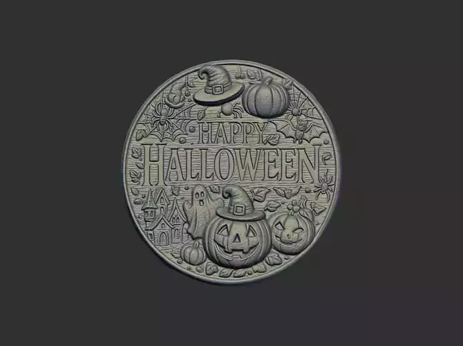 happy hallowen pumpkin witch cnc model