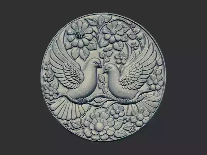 two dove walldecor cnc model 3D print model
