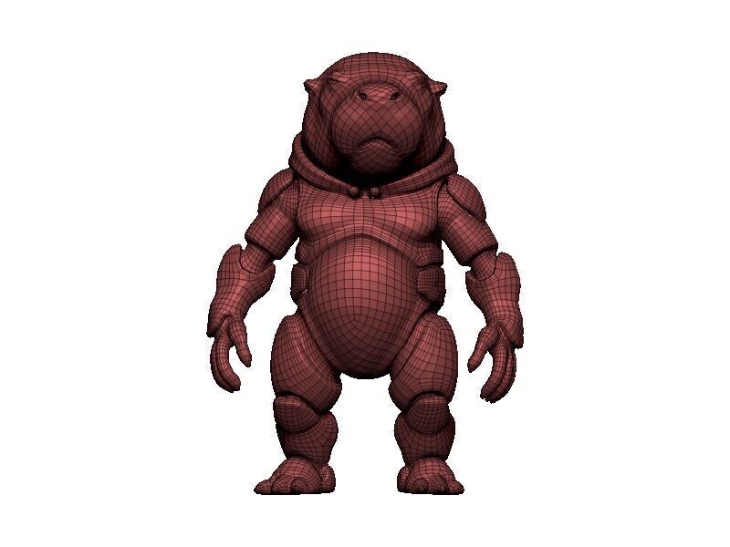 Manatee Cyborg Low-poly 3D model_8