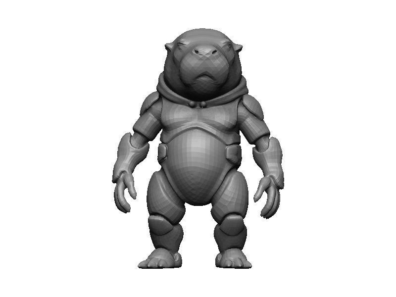 Manatee Cyborg Low-poly 3D model_6