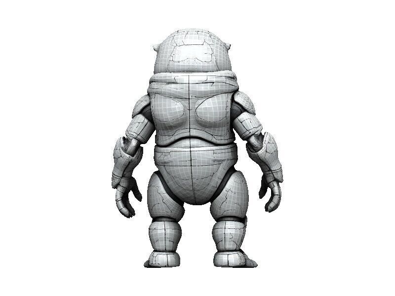 Manatee Cyborg Low-poly 3D model_4
