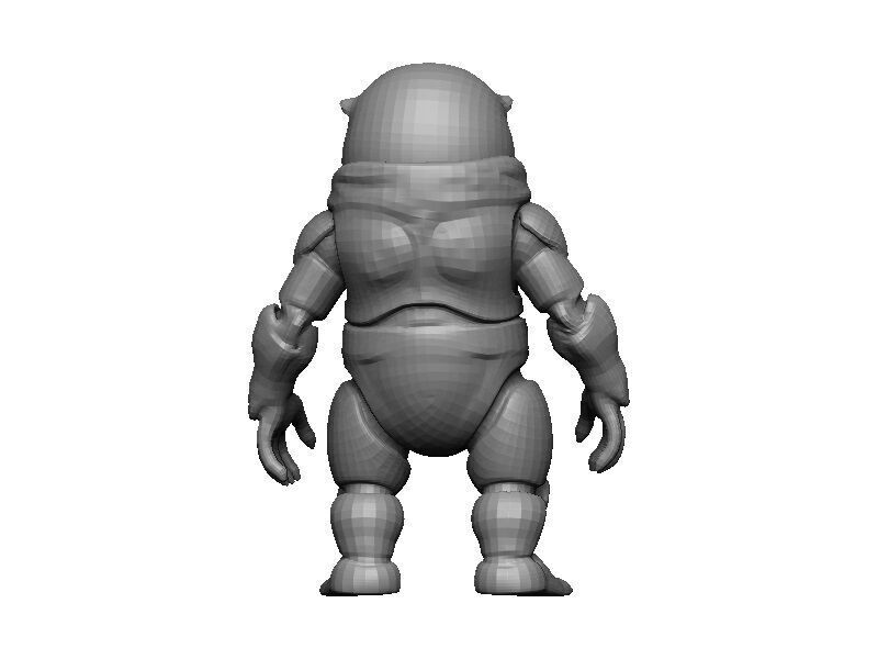 Manatee Cyborg Low-poly 3D model_7