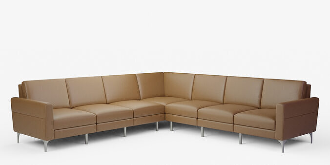 Nomad Leather 7-Seat Corner Sectional Sofa 3D model