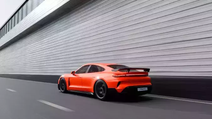 Porsche Taycan Road Scene  Blender File