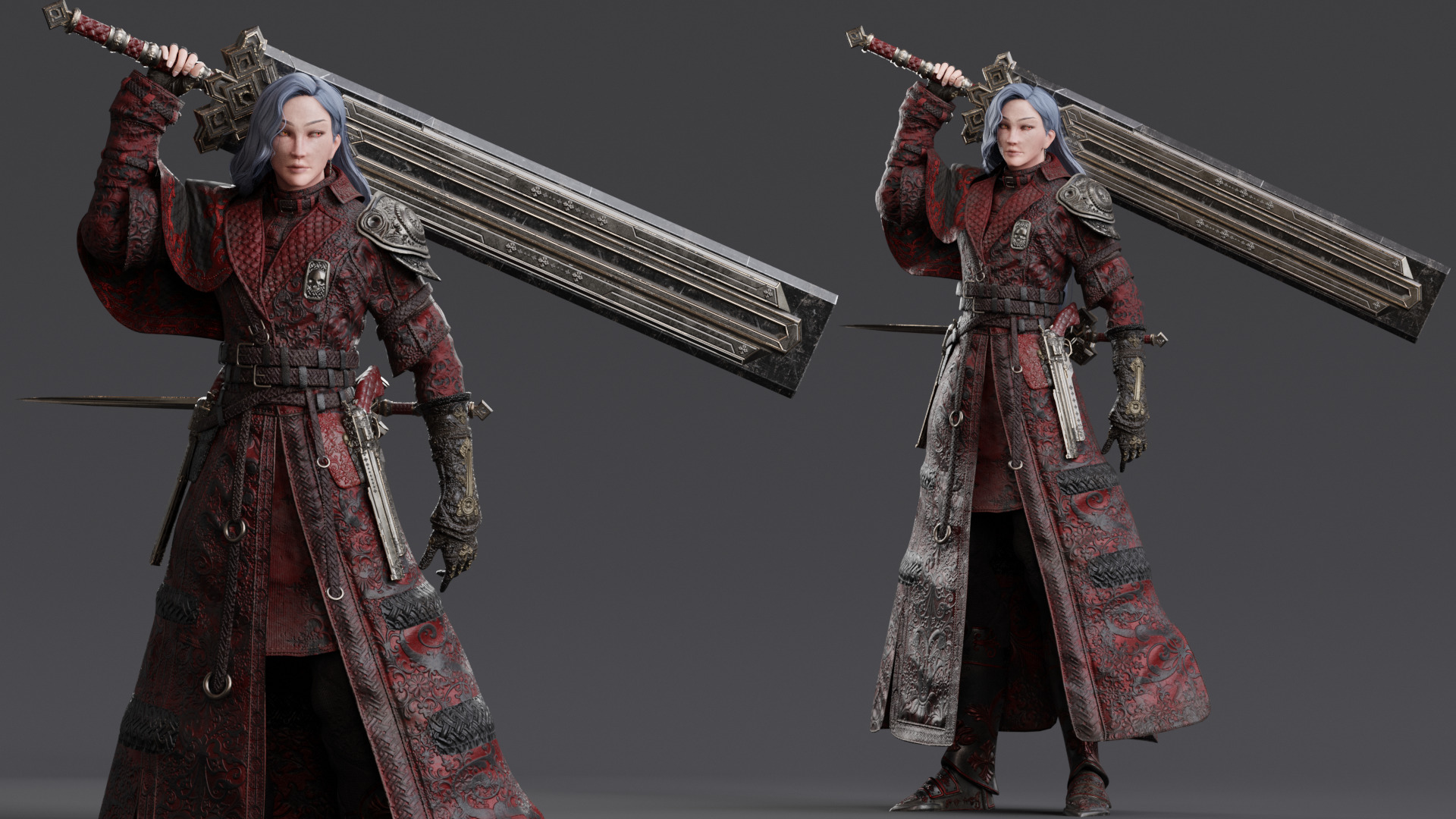 NYX - Vampire Hunter  - Fantasy Female Warrior Game Character 3D model_14