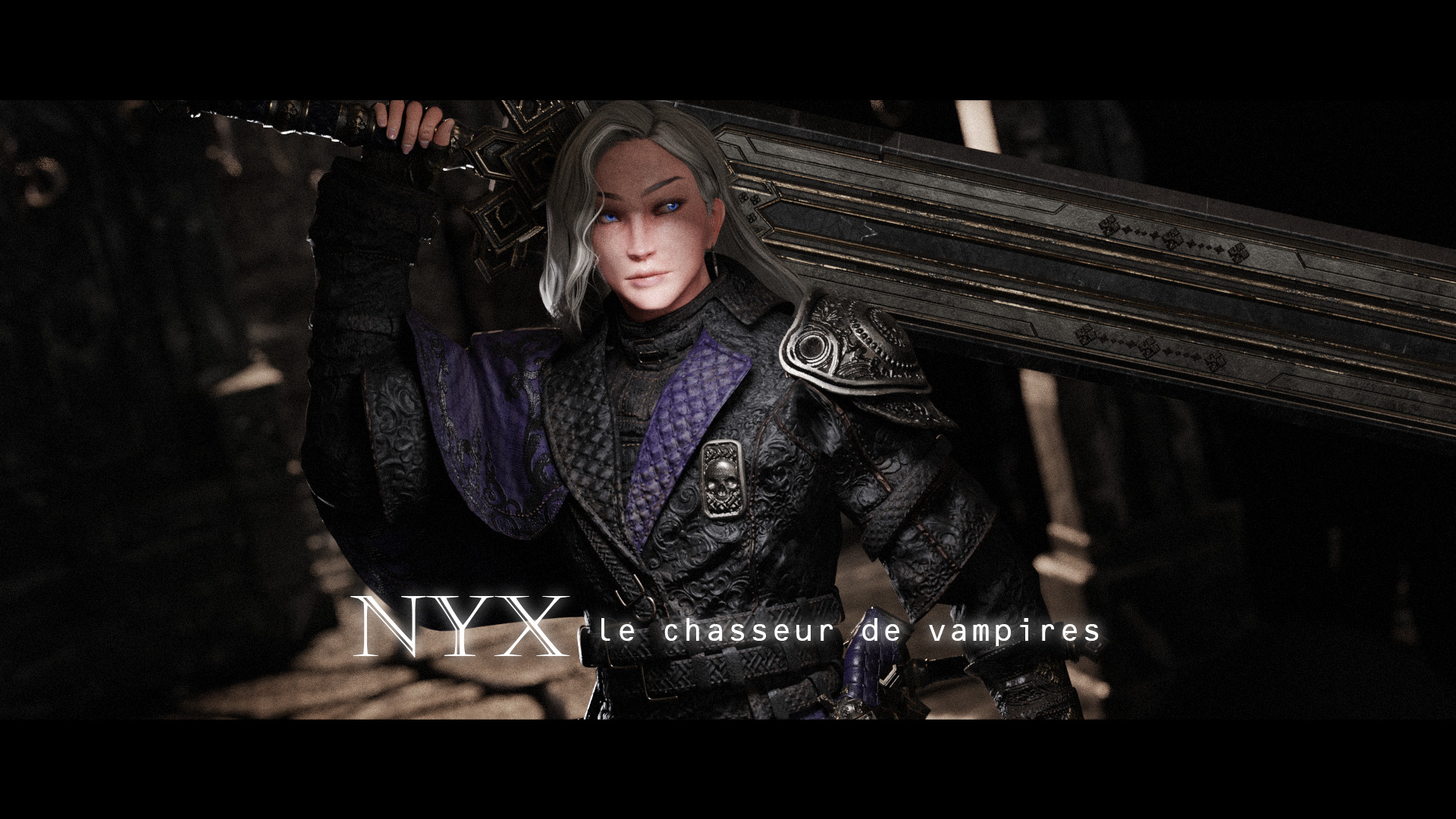 NYX - Vampire Hunter  - Fantasy Female Warrior Game Character 3D model_4