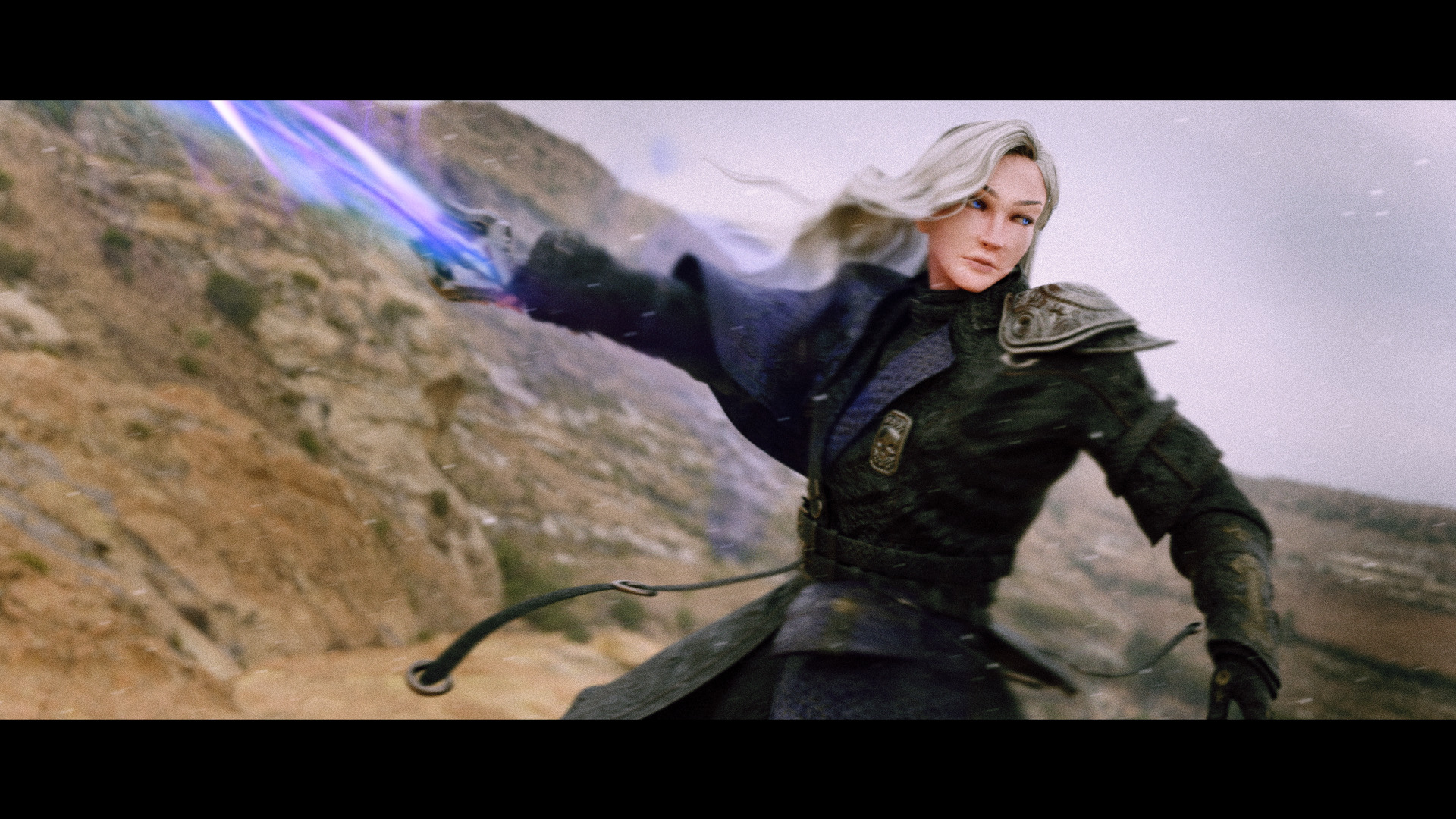 NYX - Vampire Hunter  - Fantasy Female Warrior Game Character 3D model_11