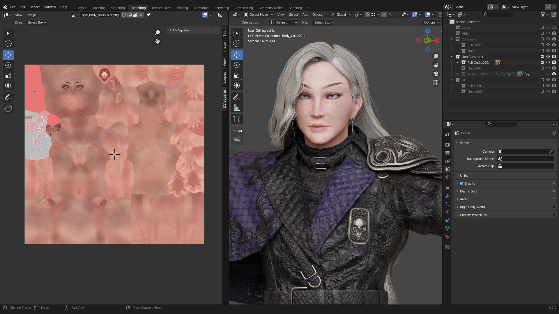 NYX - Vampire Hunter  - Fantasy Female Warrior Game Character 3D model_30
