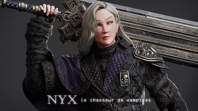 NYX - Vampire Hunter  - Fantasy Female Warrior Game Character 3D model