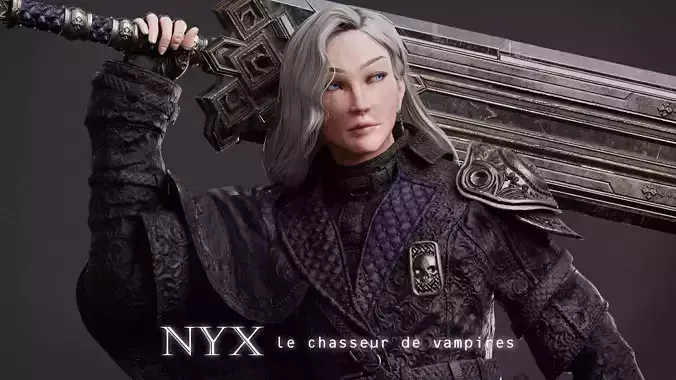 NYX - Vampire Hunter  - Fantasy Female Warrior Game Character 3D model