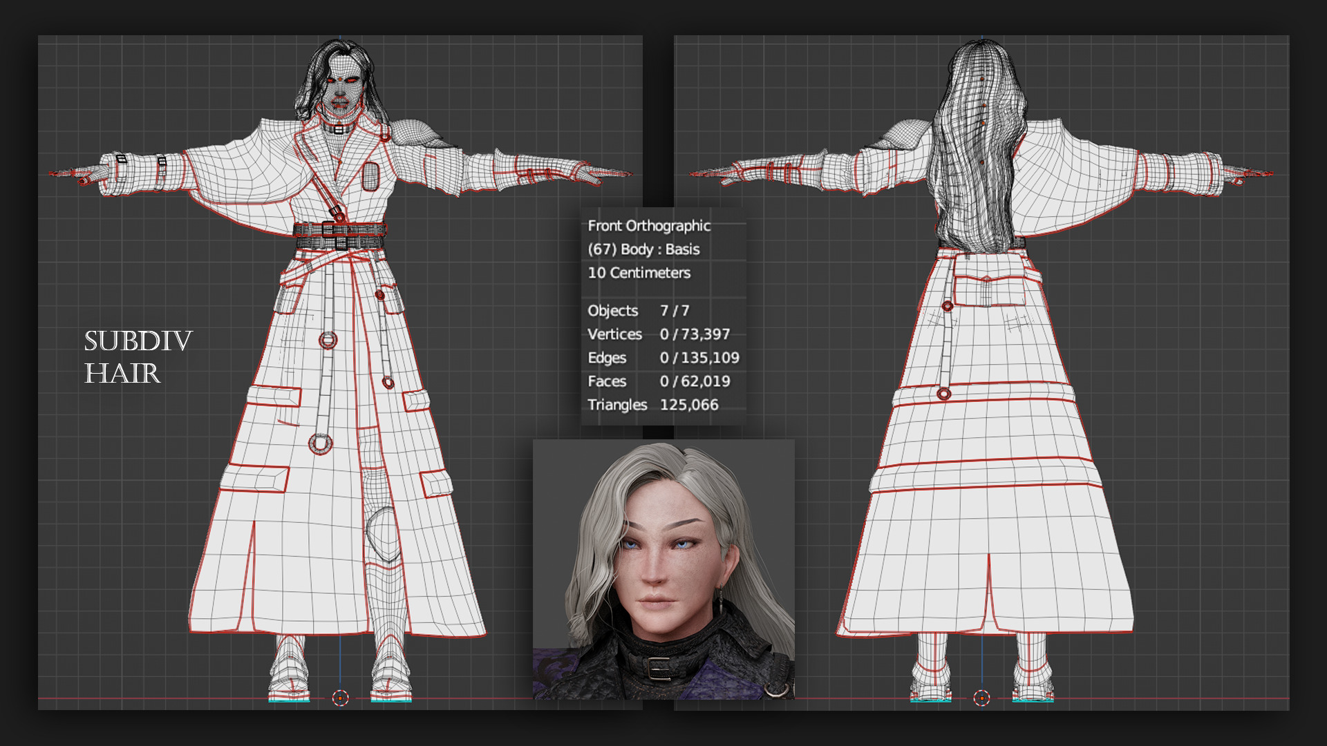 NYX - Vampire Hunter  - Fantasy Female Warrior Game Character 3D model_24