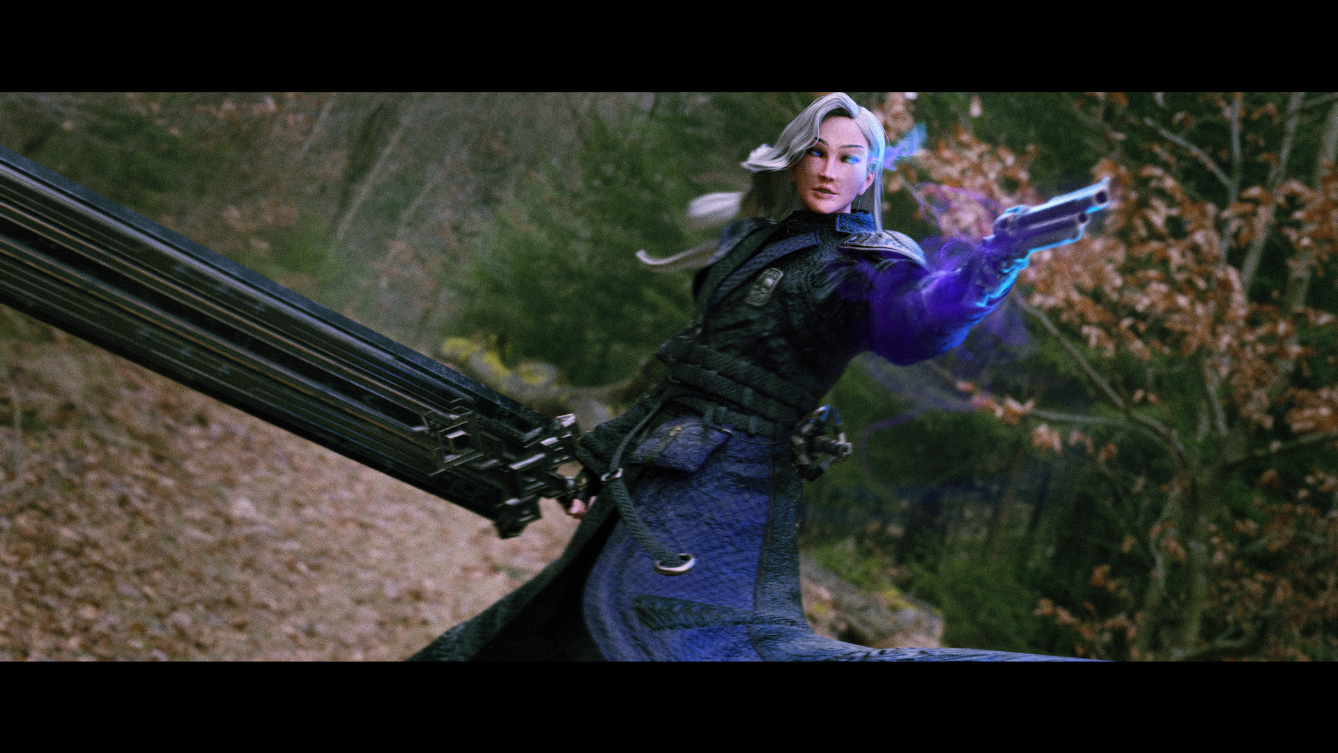 NYX - Vampire Hunter  - Fantasy Female Warrior Game Character 3D model_6