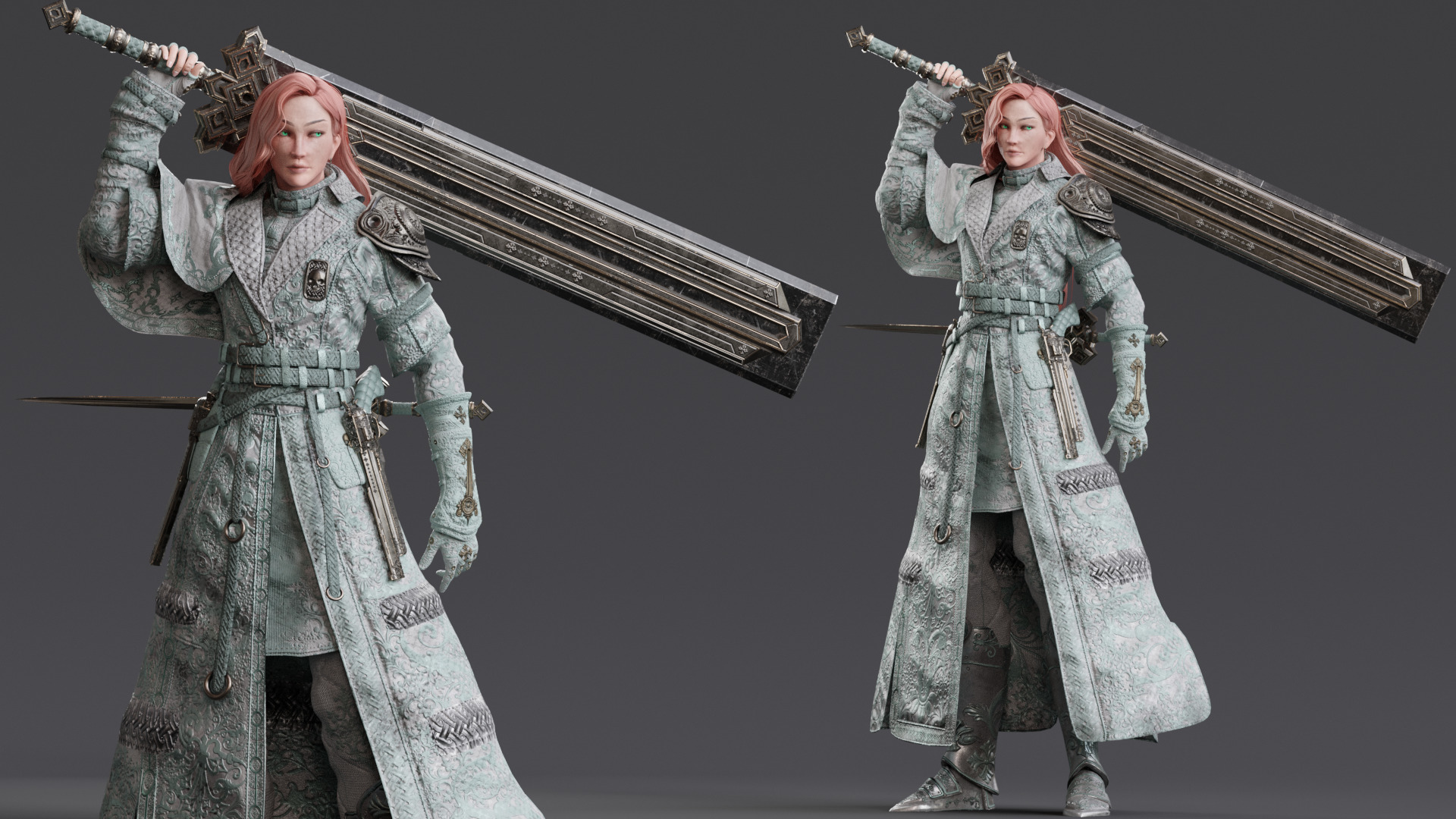 NYX - Vampire Hunter  - Fantasy Female Warrior Game Character 3D model_15